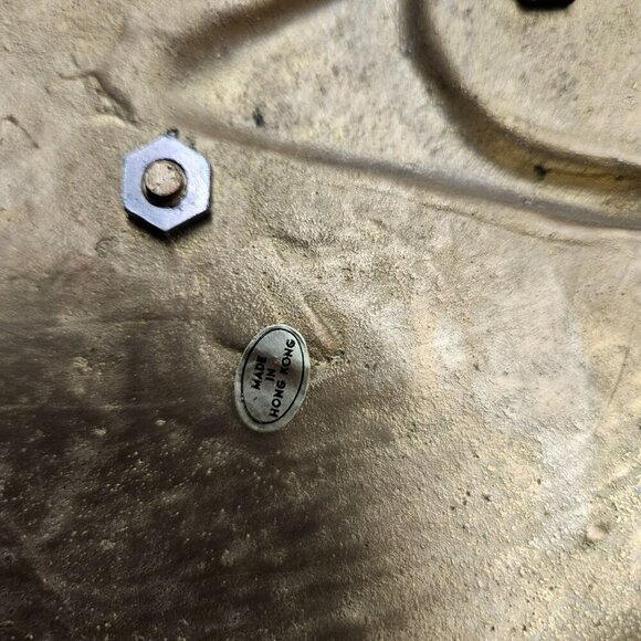 Vintage LARGE Brass Fish-Shaped Bowl Lid Trinket Holder Made Hong Kong 7.8 lbs - Picture 3 of 14